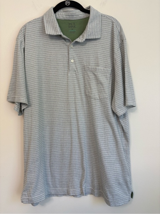 Jos. A. Bank Other - Jos. A. Bank Tailored Fit Green and Navy Striped Cotton Men’s Polo Shirt Sz XL